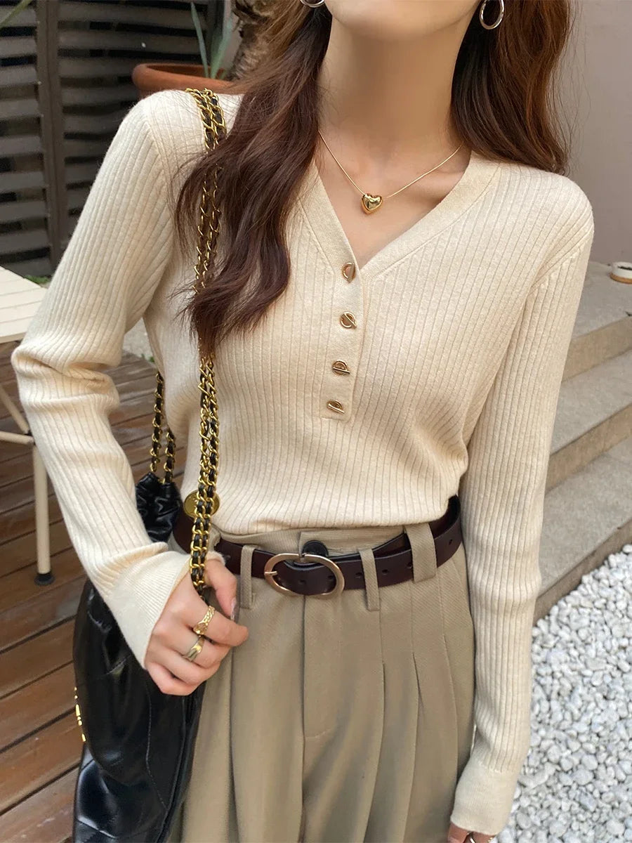 Ribbed Knit Blouse