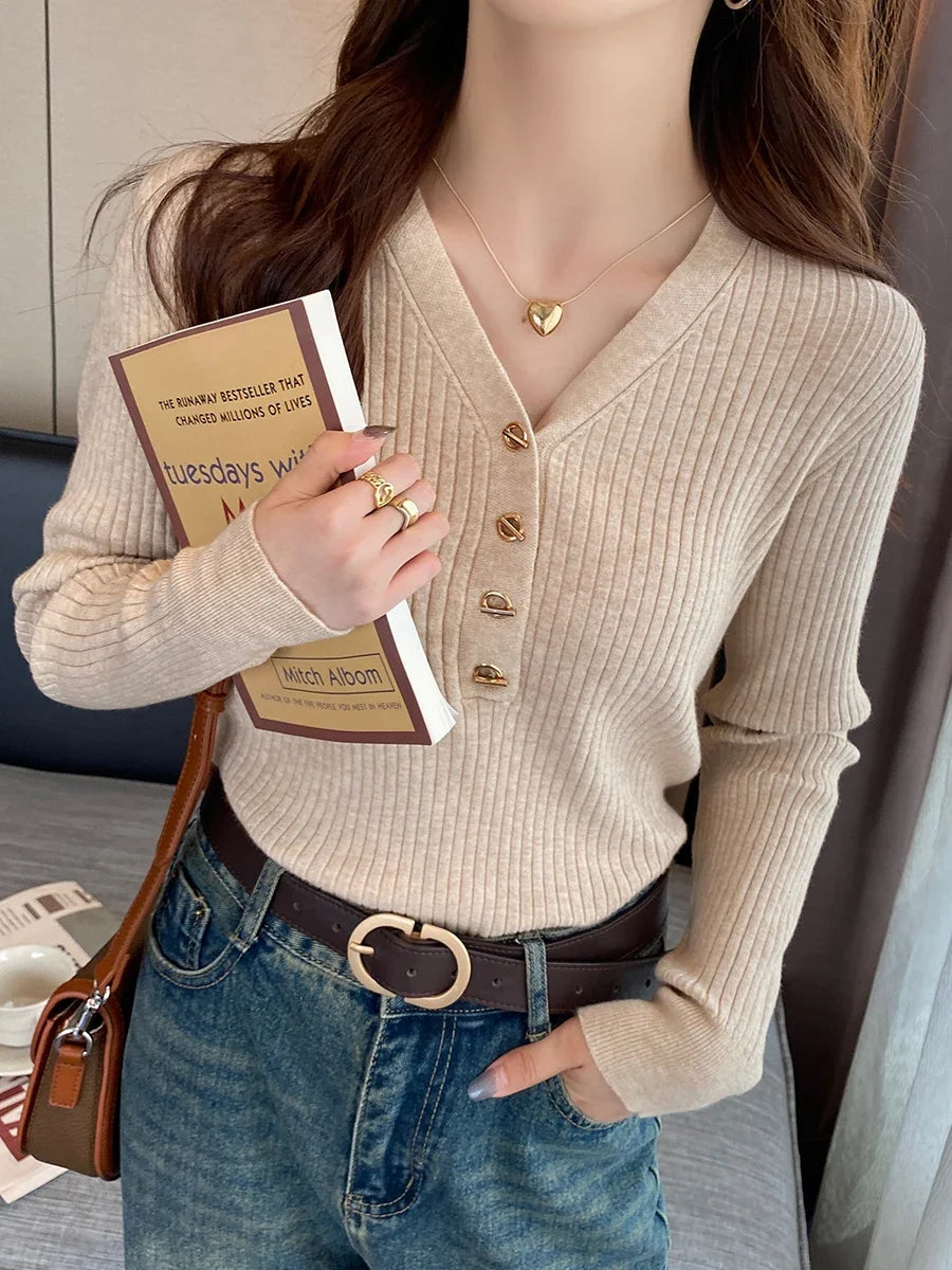Ribbed Knit Blouse