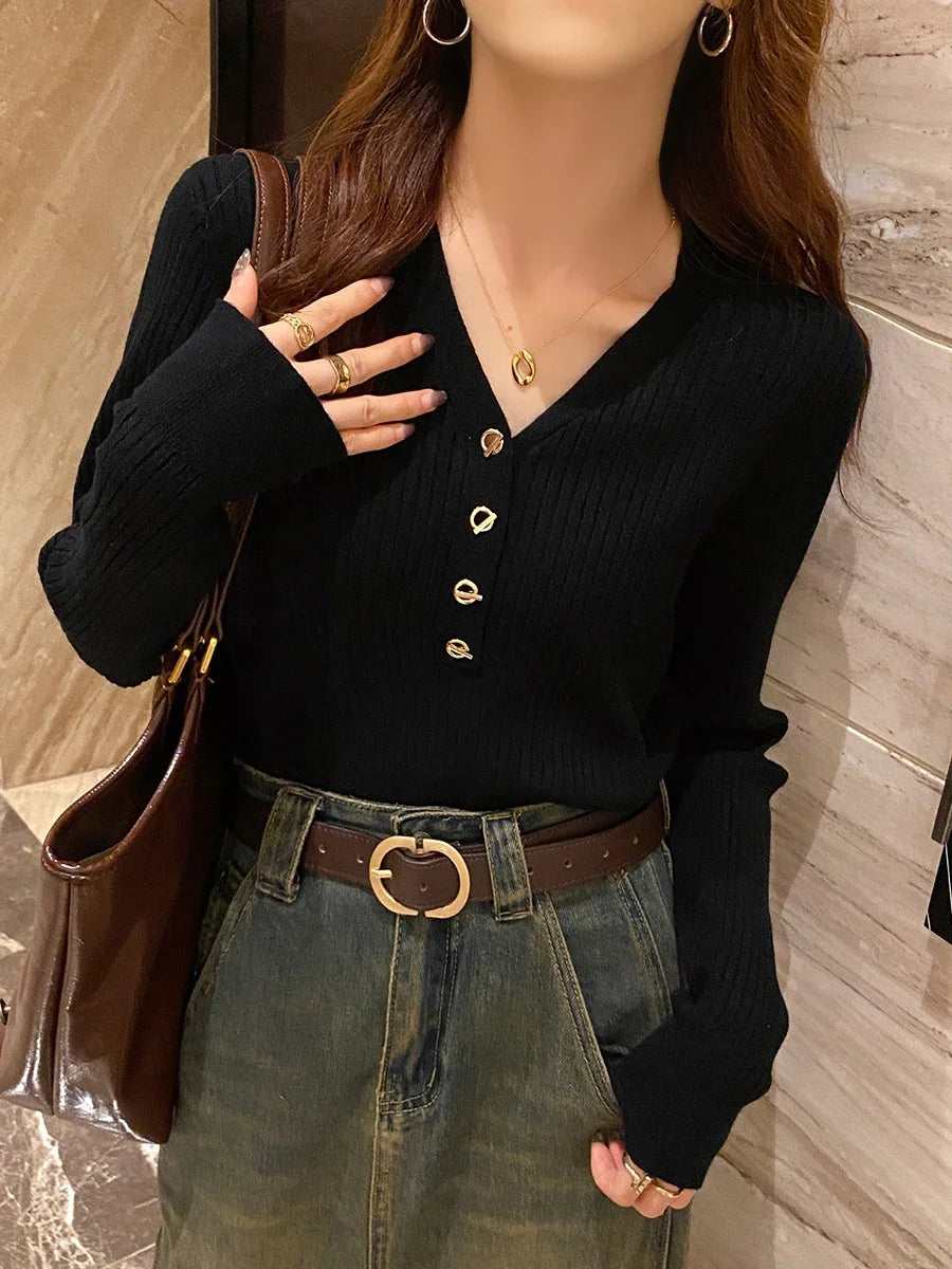Ribbed Knit Blouse