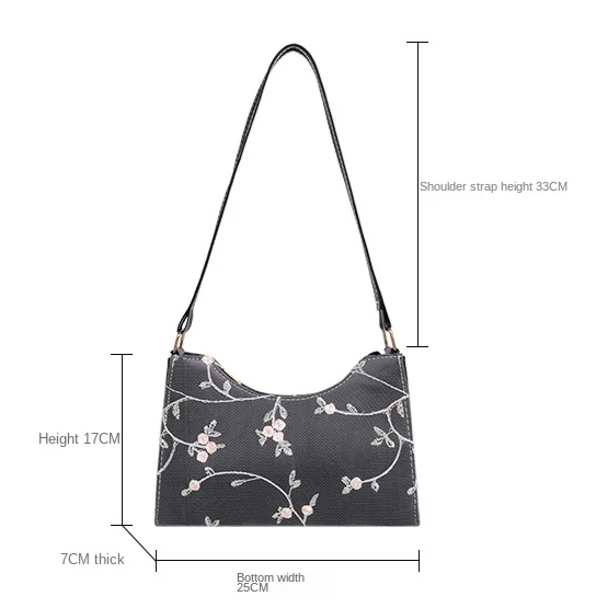 Floral Stitching Shoulder Bag