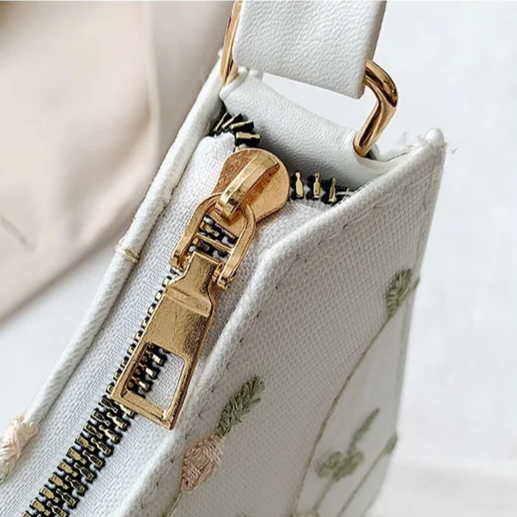 Floral Stitching Shoulder Bag