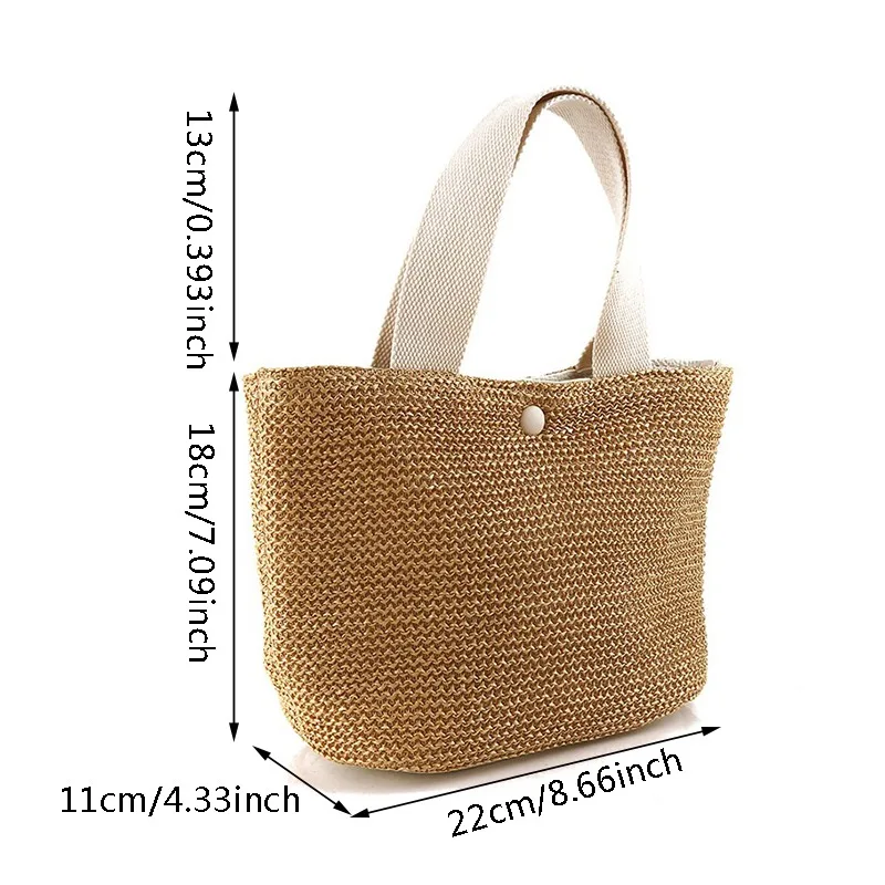 Elegant Straw Beach Bag