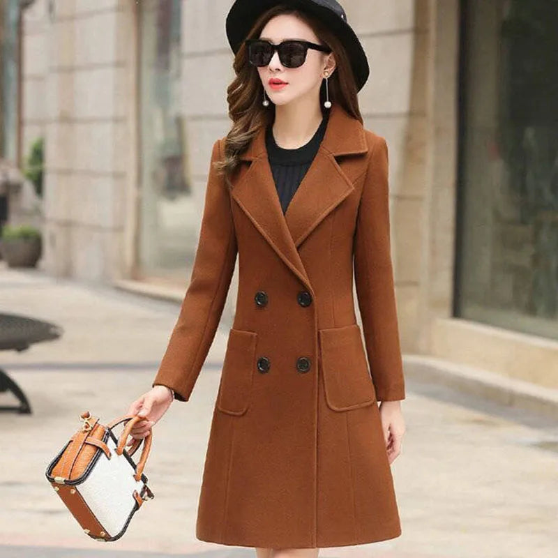 Slim Elegant Woolen Coat