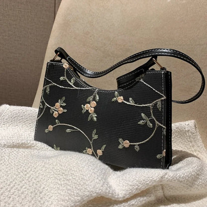 Floral Stitching Shoulder Bag