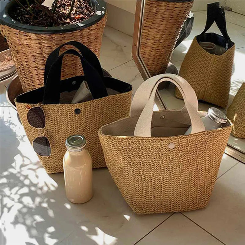 Elegant Straw Beach Bag