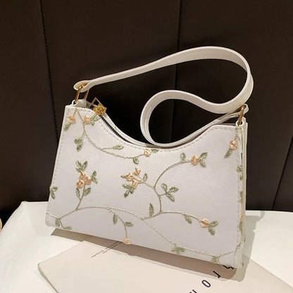 Floral Stitching Shoulder Bag